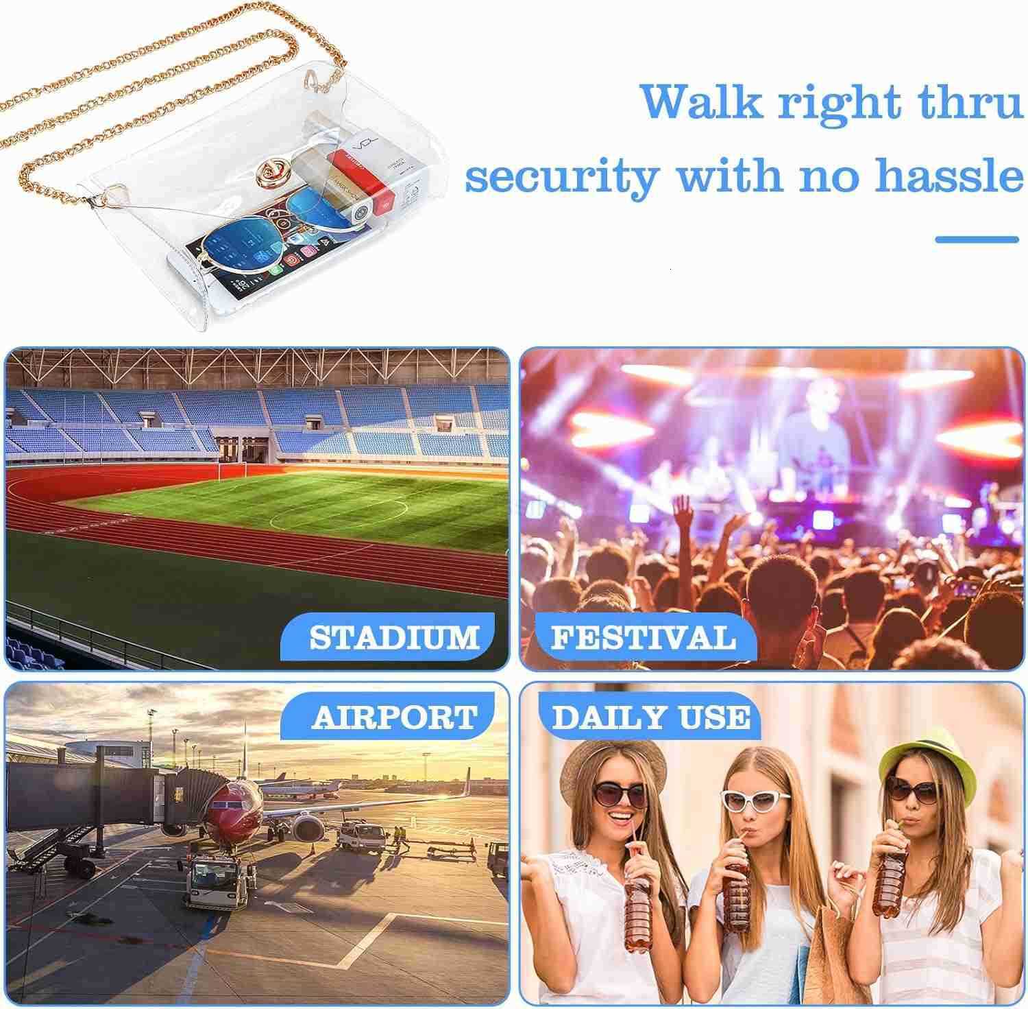 Clear Purse for Women Clear Bag Stadium Approved See Through Clear Handbag for Concerts Sports Events M250910