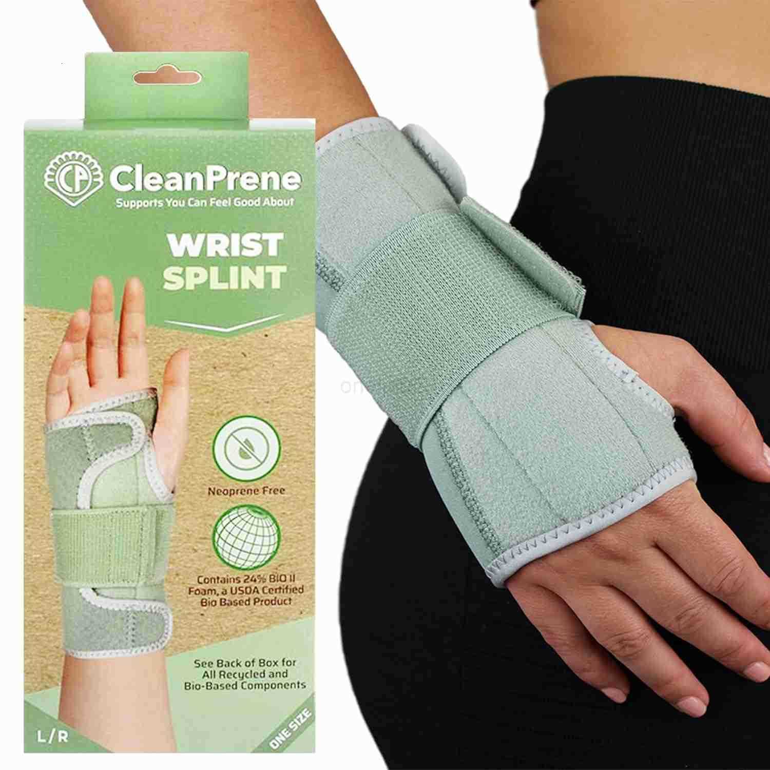 Wrist Splint Sustainable Biobased Wrist Support Brace One Size Fits Left or Right Wrist W250910