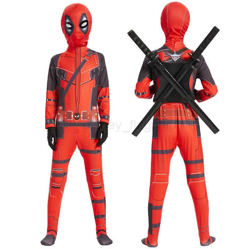 Disney Deadpool Costume Kids Superhero Child Cosplay Costumes Jumpsuit Children Deadpool Costume Accessories Man Halloween BodysuitXJ250910