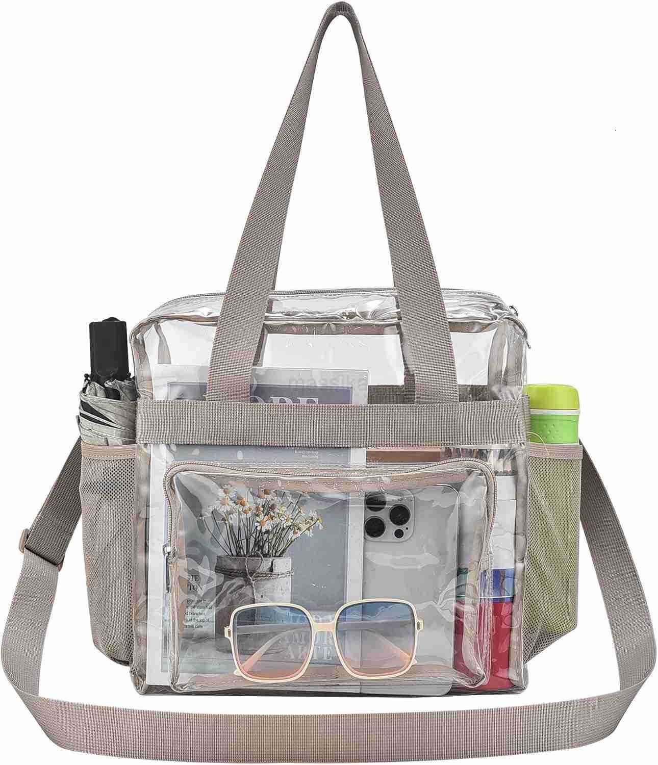 Clear Tote Bag Clear Bag Stadium Approved 12x6x12 Stadium Bag for Work Sports GamesGym M250910