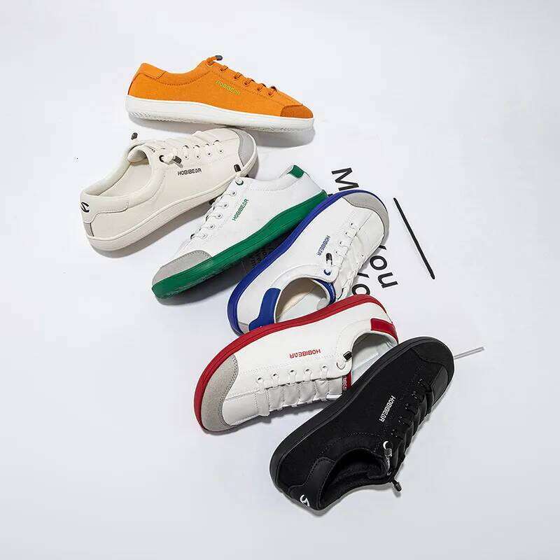 HOBIBEAR Wide Toe Barefoot for Unisex Minimalist Artificial Leather Sneakers Lightweight Adjustable Slip On Walking Shoes