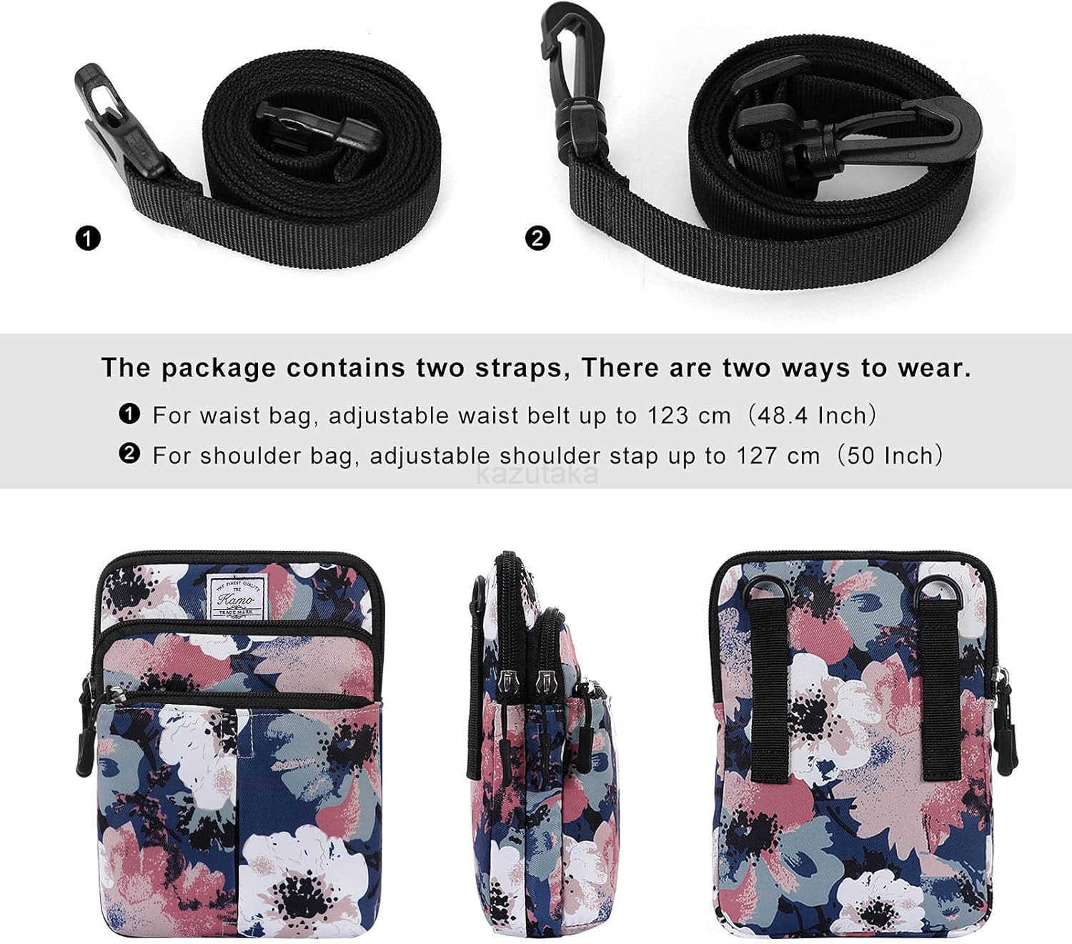 Multifunction Phone Waist Bag Diagonal Cross Body Smart Phone Case Outdoor Bag with Triple Zip for Women Men Z250910