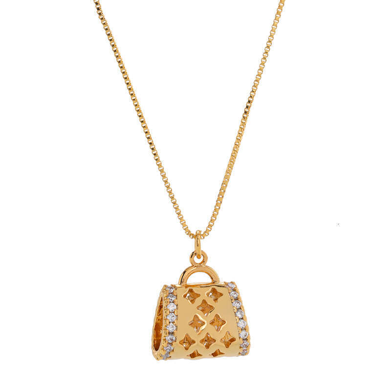 French Light Elegant Bag Necklace for Women Versatile High-End Niche Pendant Personality Little Style Sweater Chain