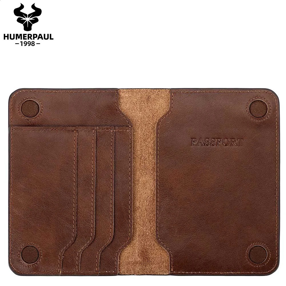 Genuine Leather Passport Holder Cover Wallet Travel Essentials RFID Credit Card Holder Men Women International Travel Accessorie250906