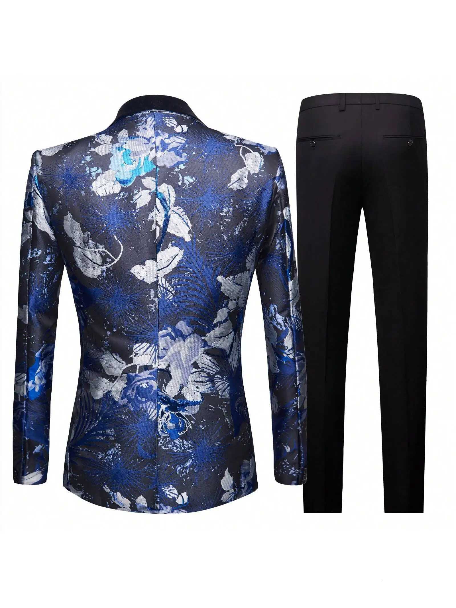 Mens slimfitting threepiece suit with singlebreasted tuxedo suitable for weddings balls and dinners jacket vest pant W250910