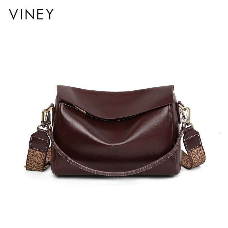 VINEY Ladies 2025 New Messenger Women's Large Capacity High-Grade Genuine Leather Shoulder Pillow Bag