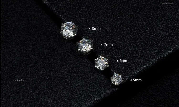 Designer Mens womens lovers Stud Jewelry High Quality Fashion 0.5ct1ct2ct 6 prong 100% Sier moissanite Dia Earrings For wedding boy