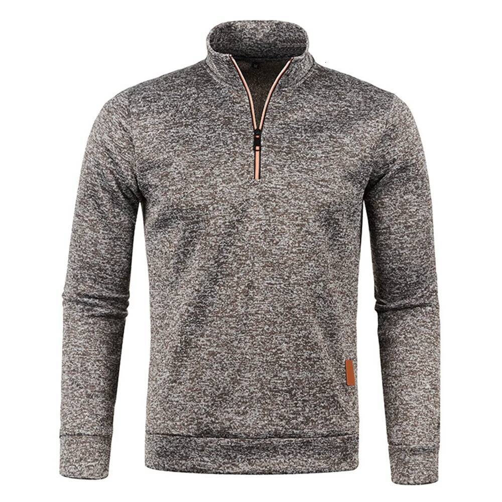 Men Men's Thicker Sweatshirts Half Zipper Pullover for Male Hoody Man Sweatshir Autumn Solid Color Turtleneck Sweaters dongdumaoyi