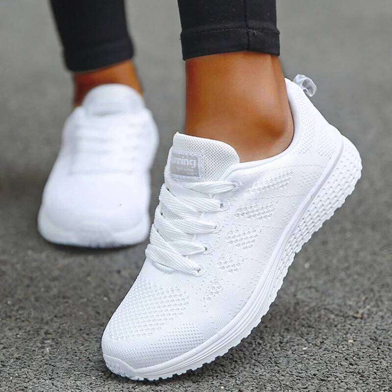 Women's Sneakers 2025 Breathable Trainers Comfortable Sneakers Women Mesh Fabric Lace Up Female Footwear Women Shoes Zapatillas