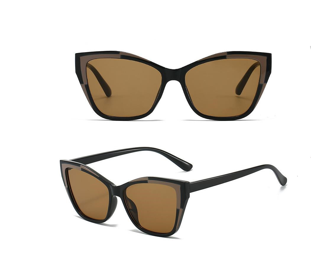 Designer For Cat Eye Fashion Classic Women Sunglasses Polarized Goggle Pilot PC Frame Oversized Uv400 Eyewear Kl8222