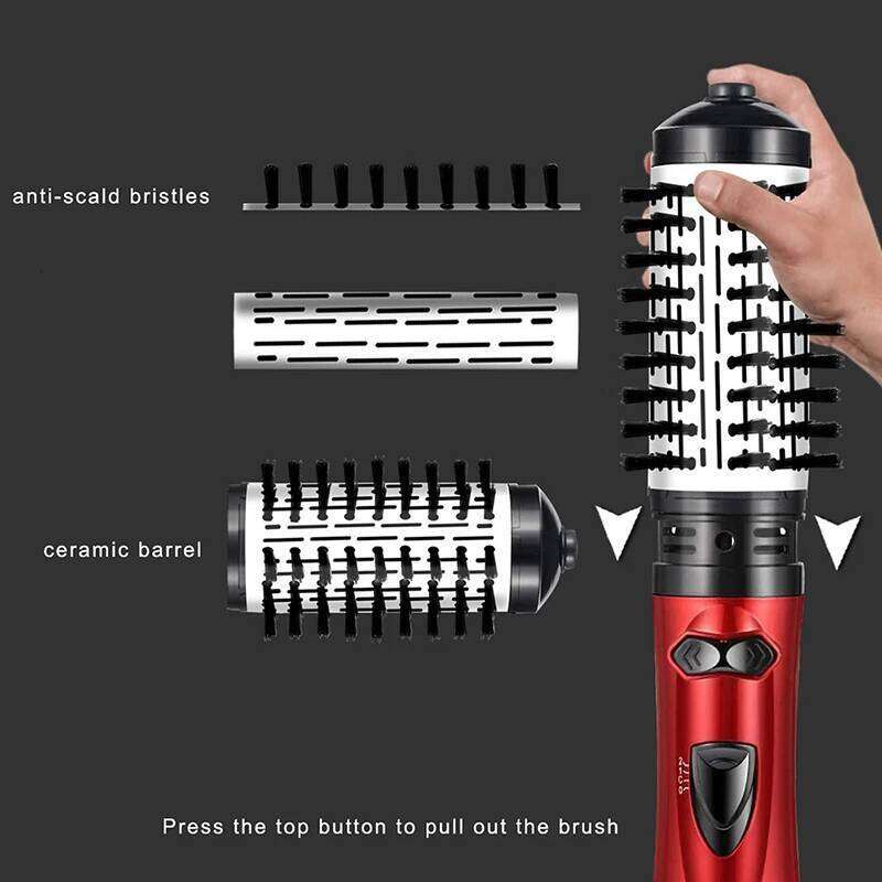 2-in-1 professional automatic rotating hair dryer curler Comb Hot air brush ion multi-functional styling tool