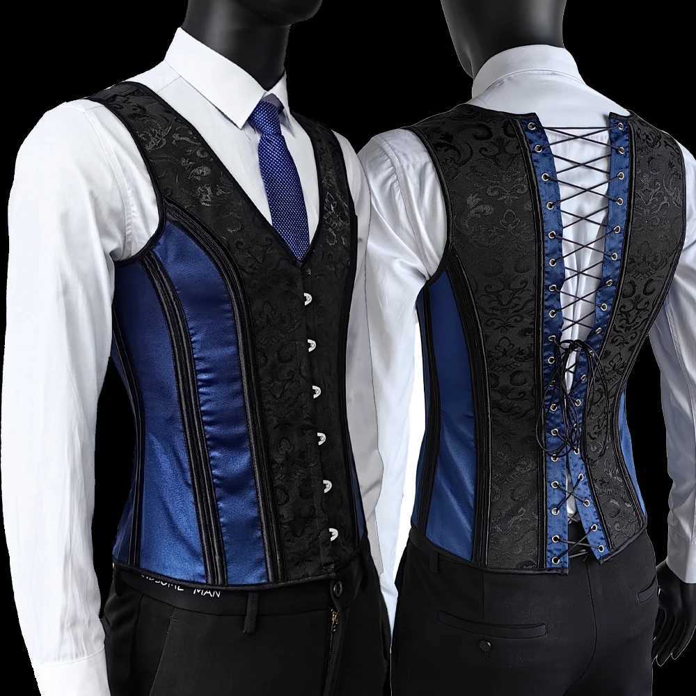 Mens Tight Abdomen Corset Slimming Waist Bones Shaping Vest Stoh Belly Control Vintage Waistcoat Elegant Medieval Corset W250910