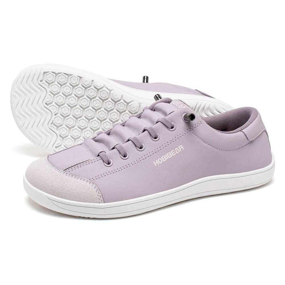 HOBIBEAR Unisex Barefoot Wide Toe Women Men Artificial Leather Minimalist Sneakers Adjustable Slip On Walking Shoes