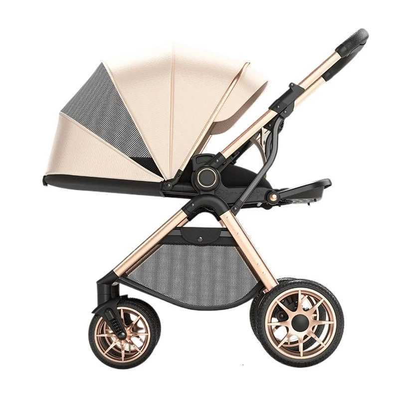 Lightweight Baby Stroller with Shock Absorption Suitable for Outdoor Travel Adjustable Backrest Onetouch Folding W250910