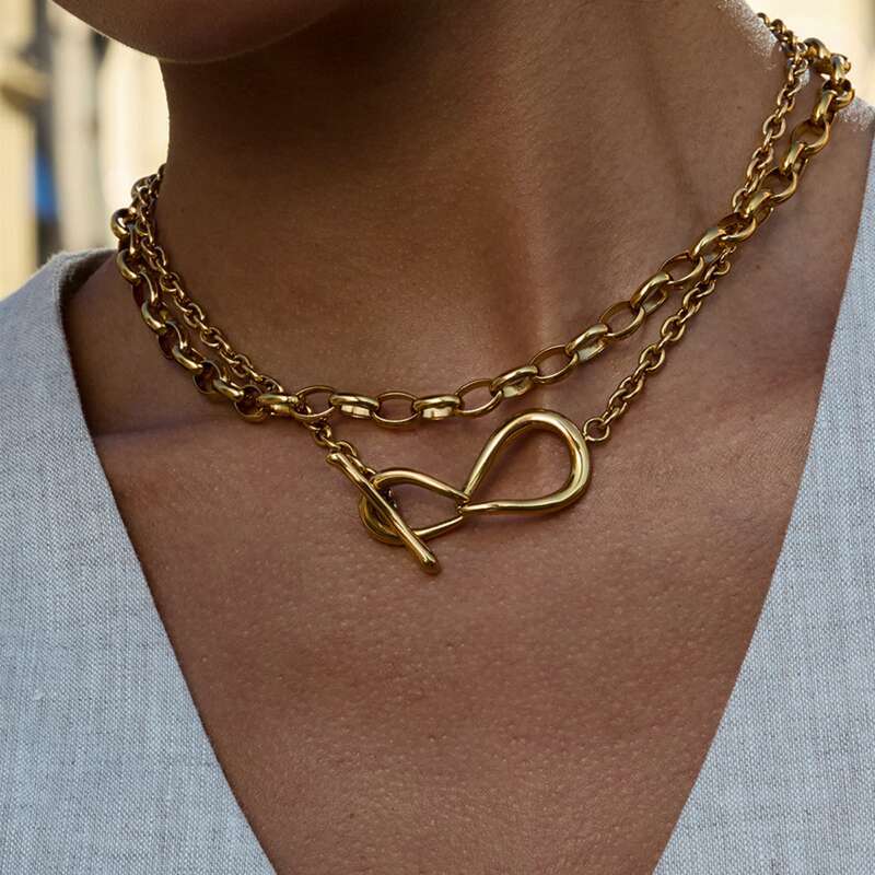 Necklace Designer Jewelry for women Stainless Steel plated with gold men High-end Fashion Hip-hop Chain Necklaces Holiday gifts