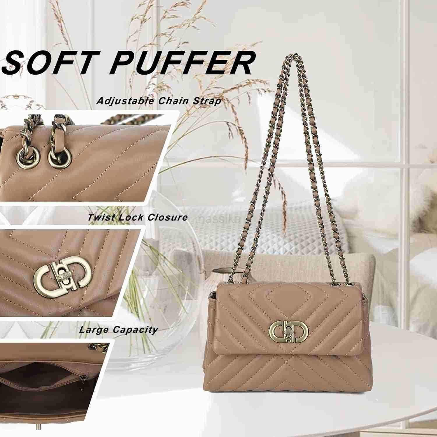 Small Quilted Crossbody Bag for Women Trendy Designer Shoulder Purse and Handbags with Chain Strap M250910