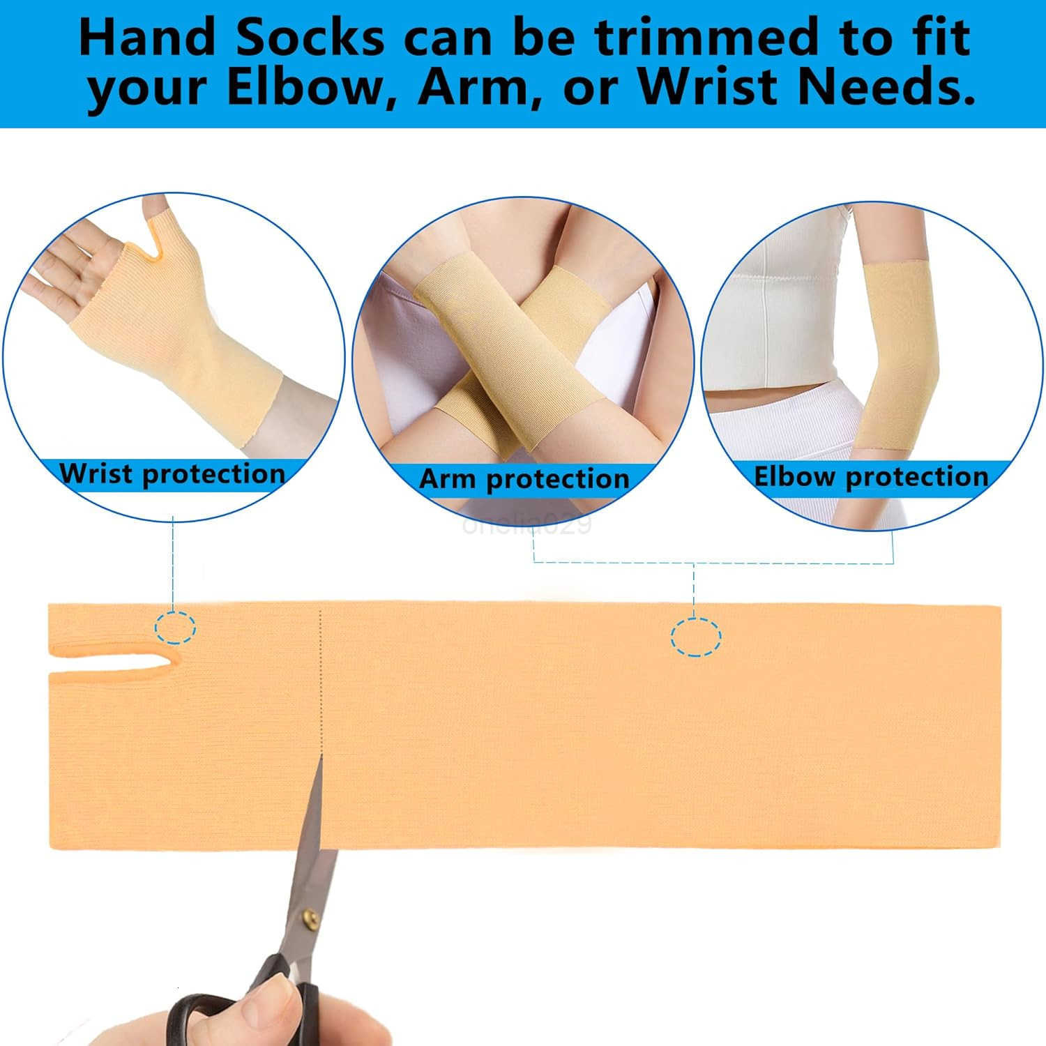 Socks for Splint Pack of 6 Wrist and Thumb Spica Wrap Liner for Women MenArm Cast Cover Stockinette Sleeve for Under Brace Skin friendly protective co
