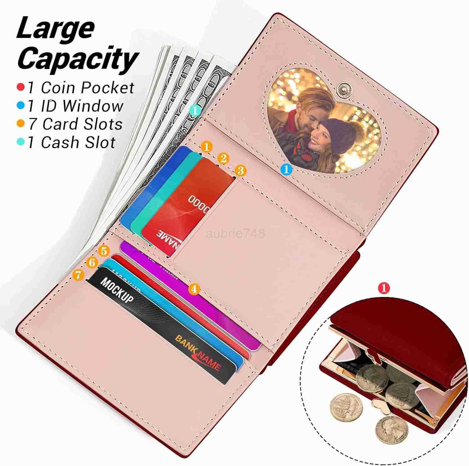 Wallet for Women Cute Wallet Card Holder Small Trifold RFID Blocking Purse Cute Small Leather Mini Short Purse with Coin Pocket for Girls Ladies Burgu