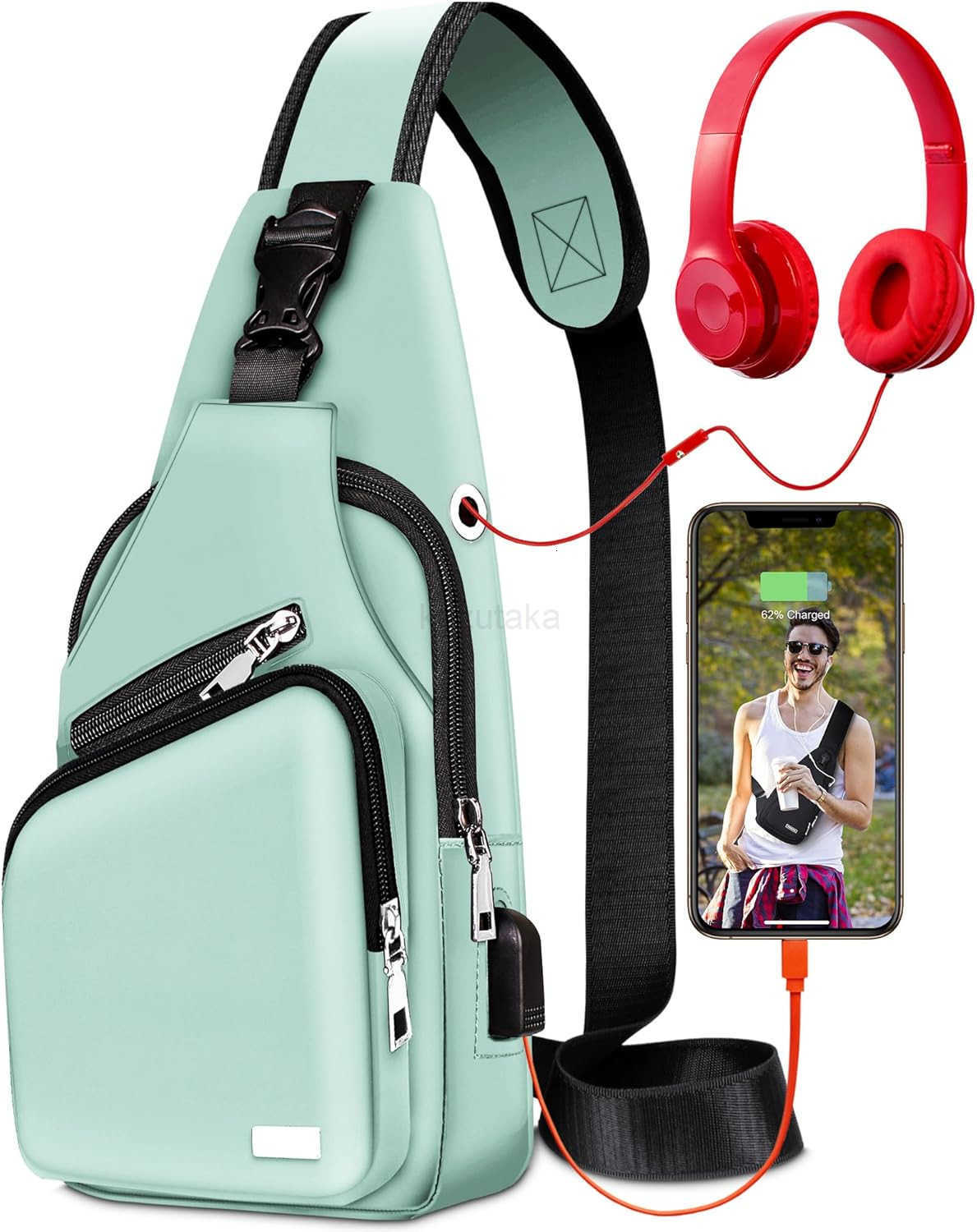 Waterproof Sling Bag Crossbody Backpack for Men Women Sling Backpack Hiking Daypack Multipurpose Cross Body Chest Bag Z250910