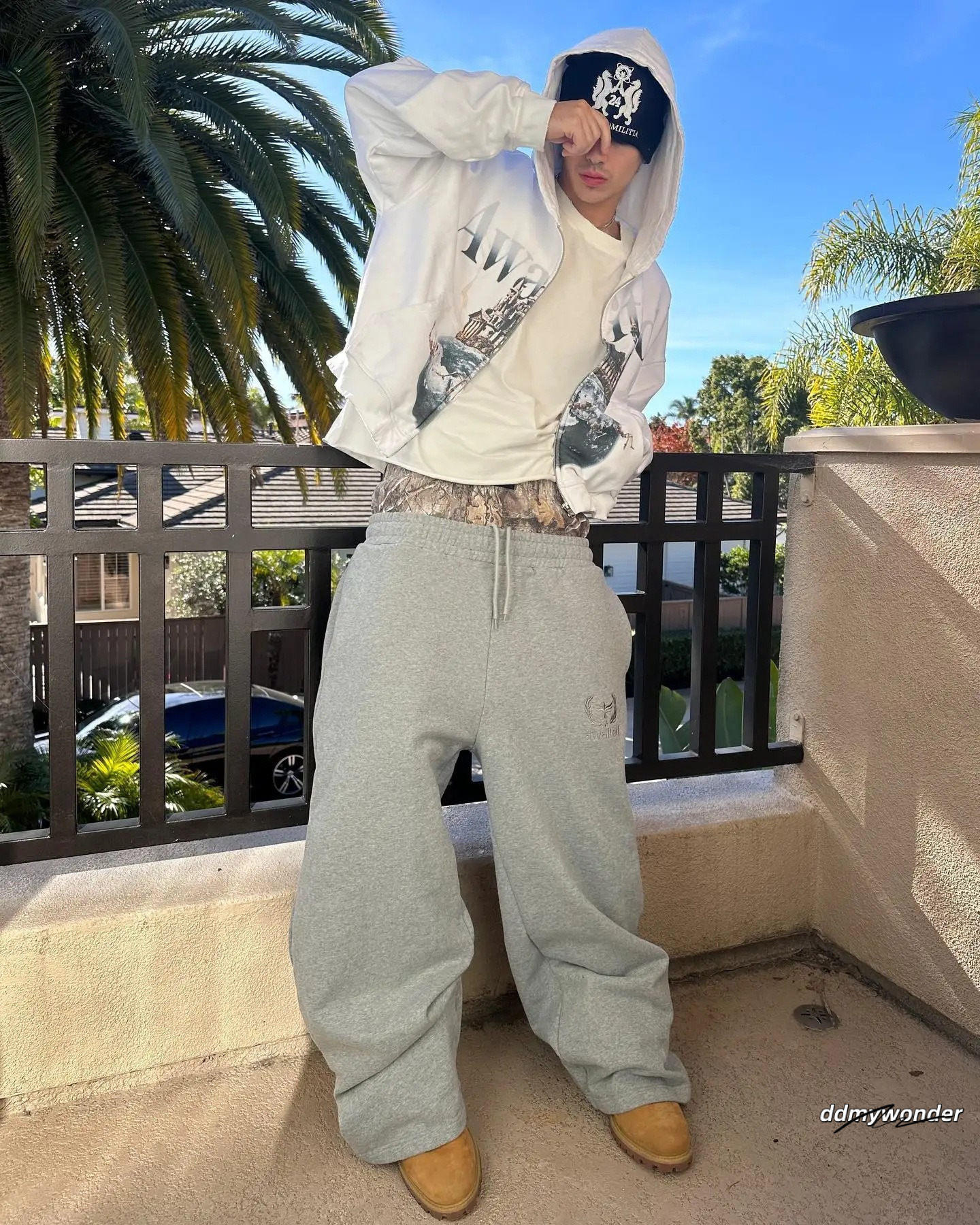 Men's Pants Double Cuffs Baggy Joggers Black Oversized Drawstring Flannel Lined Elastic Waistband Casual Streetwear Workout Daily Petite Y2k ddmy