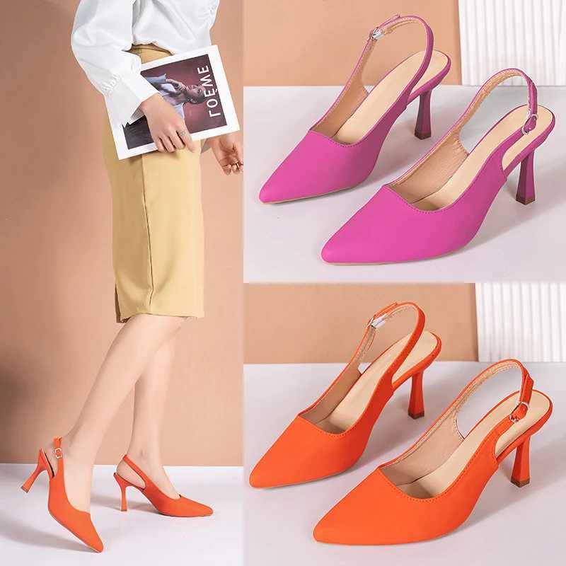 Sexy Womens Buckle Sandals High Heeled Womens Shoes Large Size 43 Fashion Womens Shoes Pointed Toe Fine Heeled Womens Shoes W250910