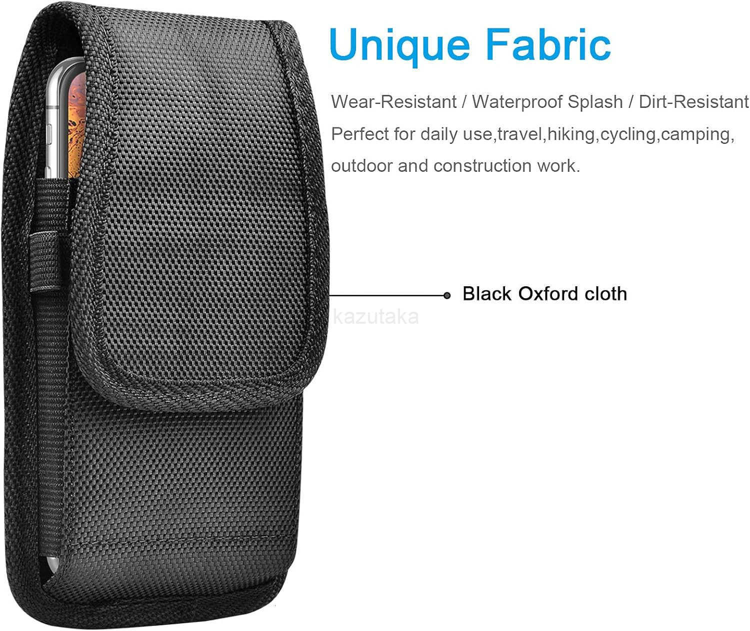 Holster Nylon Cell Phone Pouch Belt Holder Carrying Case with ClipBlack Z250910