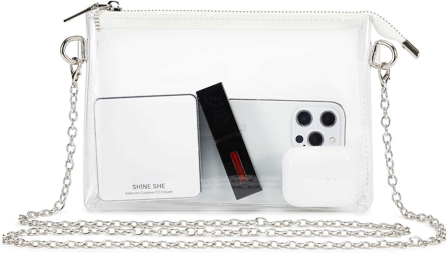 Clear Bag Stadium Approved Suit for Quick Security Check Small Transparent Purse for Women M250910