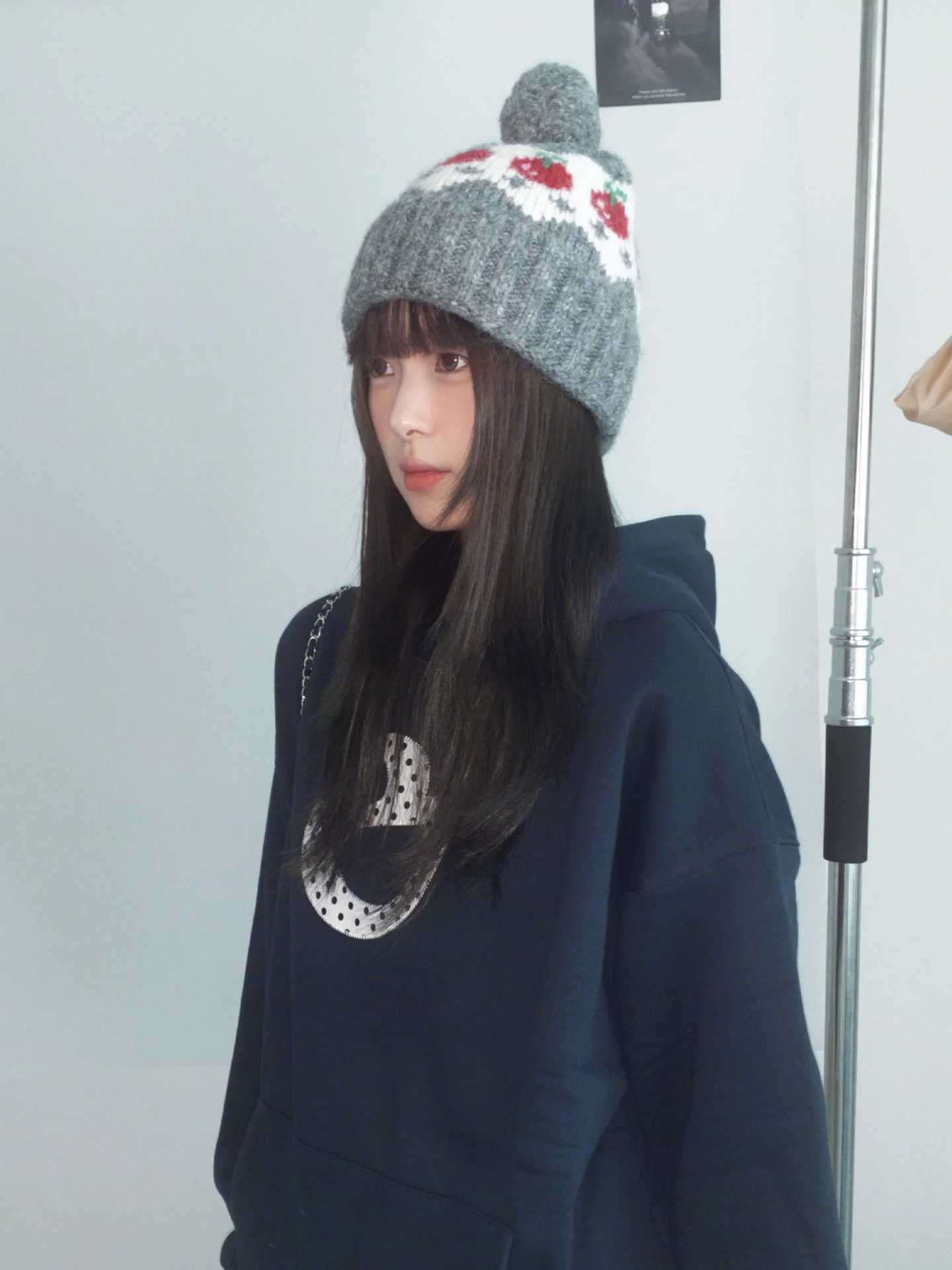 Woolen Hat For Women Autumn And Winter Warm Versatile Knitted Hat With Earmuffs Mountaineering Knitted HatXJ250910
