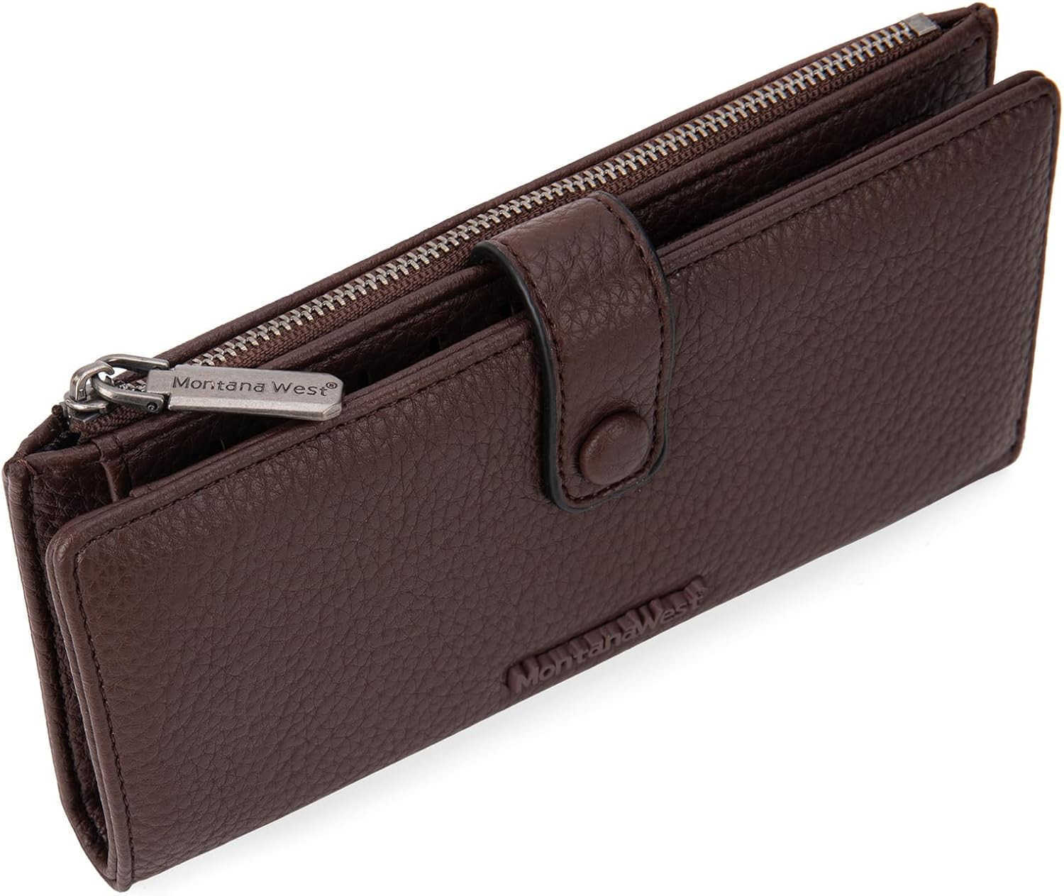 Womens Wallet Long Bifold Card Holder RFID Blocking with Zipper Coin PocketZ250910