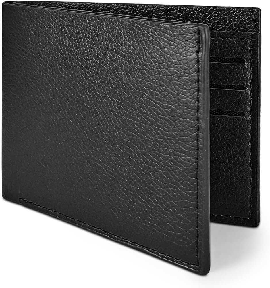 Mens Slim Wallet PU Leather CARD Wallet Bifold Wallets for Men and Boys Lightweight Mens Wallet for Work Shopping Travel BlackZ250910