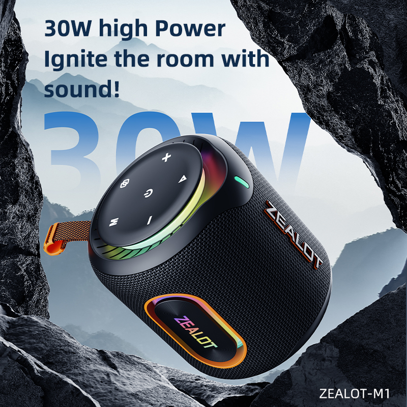 M1 Portable Bluetooth Speaker for Outdoor Use 30W Stereo Sound IPX6 Waterproof 24H Playtime Wireless Speaker for Camping Hiking Beach Party.