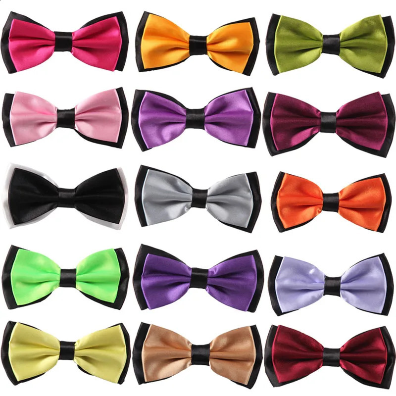 Adult Bowtie Classic Man Fashion Wedding Party Formal Satin gift Silk Multicolor Adjust Neck Bow tie style ClipOn 250909