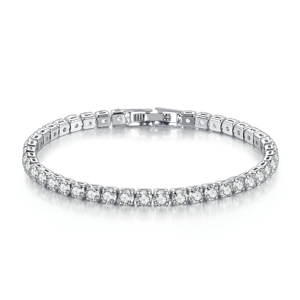 18K Gold Silver Plated Zirconia Tennis Bracelet Crystal Hand Chain for Men Women Love Heart Diamond Bracelets Bangle Lover Wedding Jewelry Gift