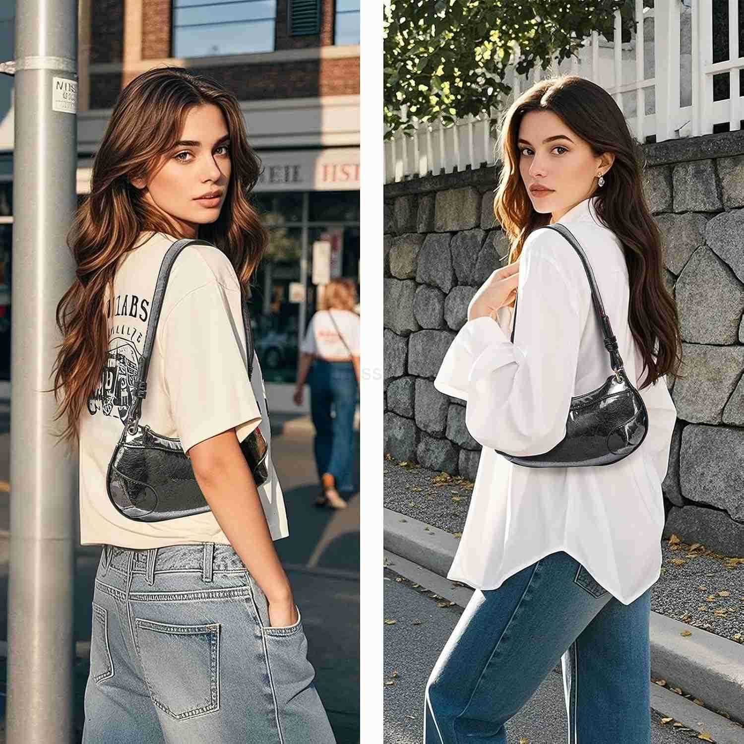 Small Shoulder Bag TPU Leather Y2K Purse for Women M250909