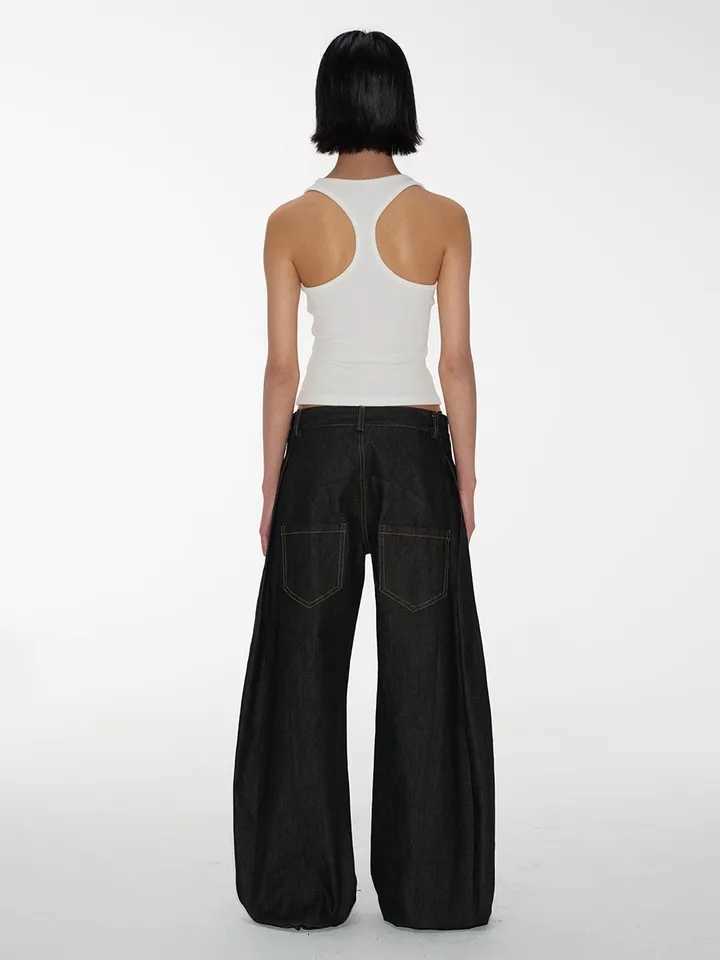 Vintage Baggy Low Waist Jeans Women Y2K Wide Leg Pants Oversized Harajuku White Lace Straight Leg Jeans Z250910