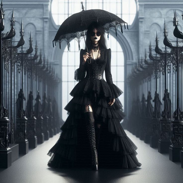 Vampire Black Gothic Prom Dresses Split Tiers Tulle Long Special Occasion Gowns Corset Flare Long Sleeves Lace Vintage Evening Dress