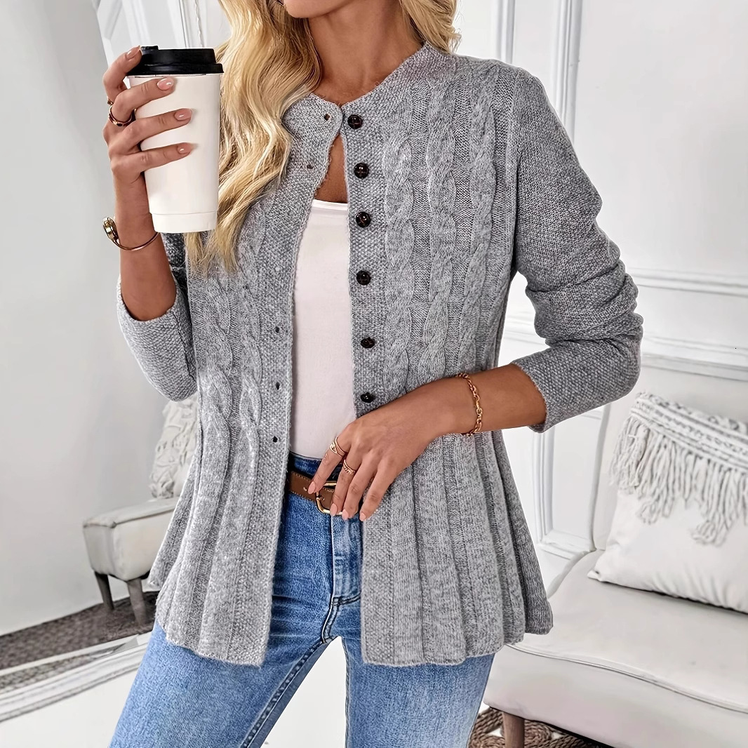 2025 Single breasted Casual Women's Long sleeved Top Long sleeved Knitted Cardigan Autumn/Winter Women's Sweater Autumn/Winter New Designer 