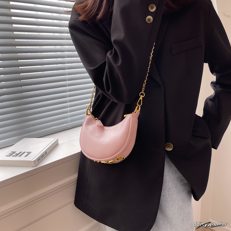 Textured Small Women's Summer 2025 New Model Is Popular This Year One-Shoulder Underarm Chain Crossbody Dumpling Bag