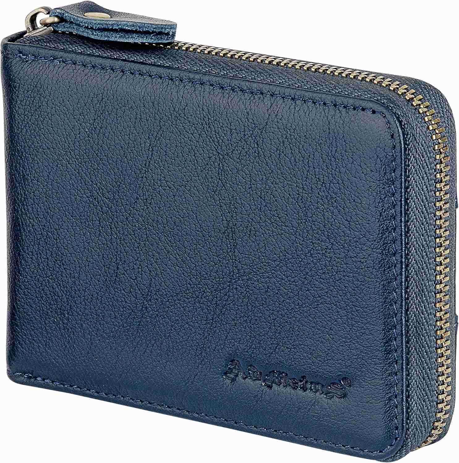 Mens Zipper Wallet Leather Bifold Wallets Slim RFID Blocking Zip Around CARD Holder Compact Small WalletZ250910