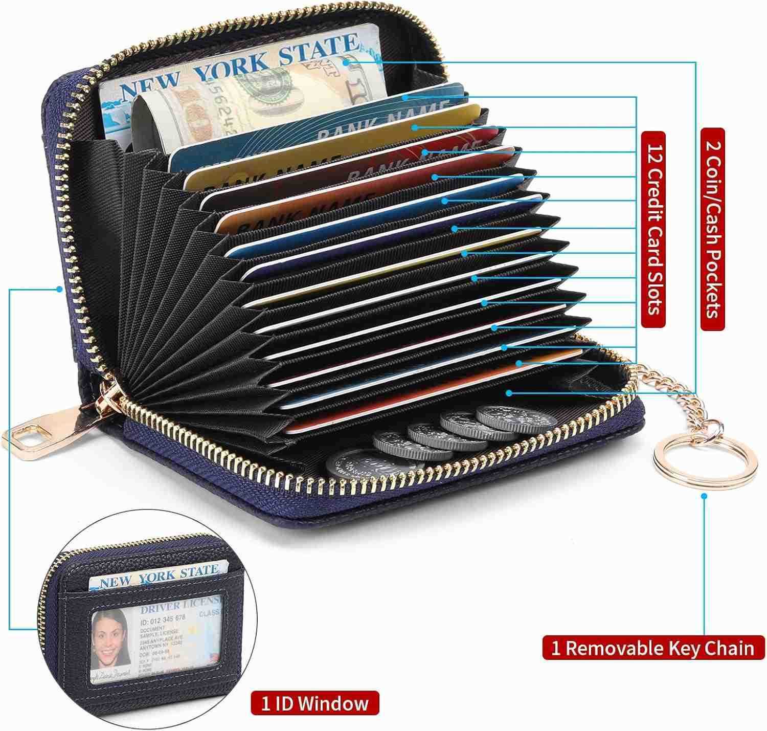 Leather Wallet Women RFID Blocking Small Compact Wallets CARD Holder with ID WindowZ250910
