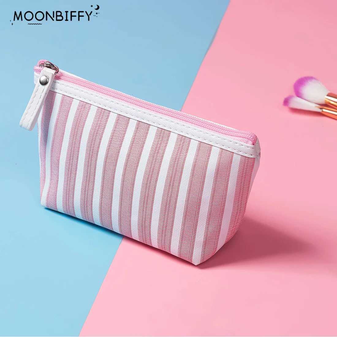 New Hot Make Up Pouch Travel Striped Printed Cosmetic Bag Toiletry Organizer Purse Travel Portable Storage Bag HandheldXJ250910