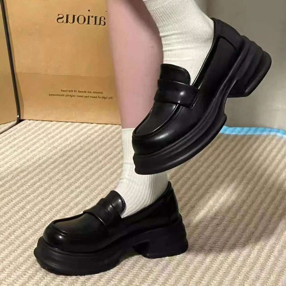 French Thick-Soled Women's Leather 2025 New Spring and Autumn Designer Shoe British Style Single JK Mary Jane Shoes