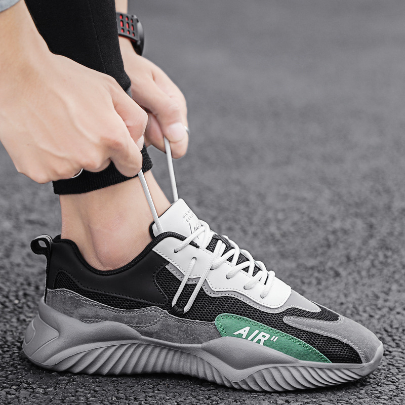 free shipping designer Mens breathable new trend sports leisure shoes versatile for teenagers hollowed out mesh dads trendy shoes