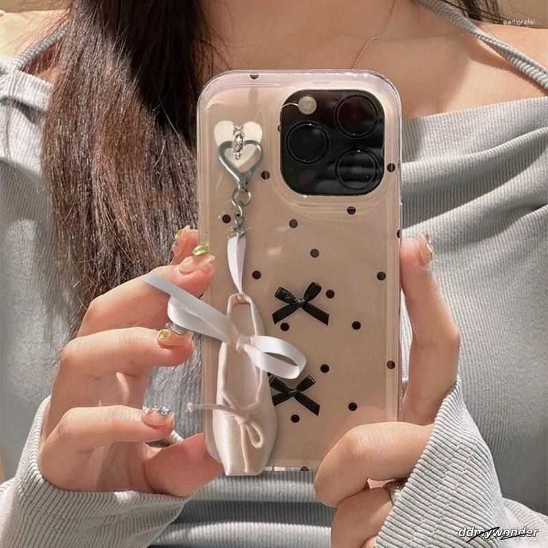 Keychains Delicate Ballet Shoes Bows Strap Charm Eye Catching Keyring Unique Keychain Bag And Phone Pendant For Girls Woman