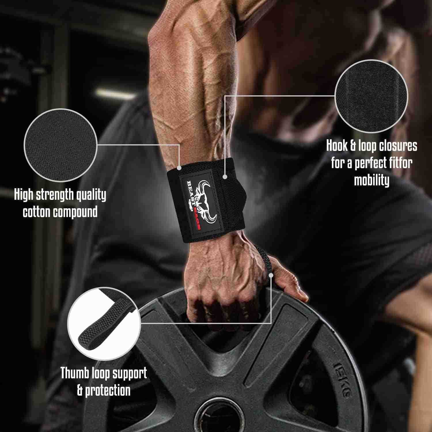 Wrist Wraps for Weightlifting Adjustable Lifting Straps With Thumb Loop for Enhanced Gym Support Powerlifting Bodybuilding and Workout W250910