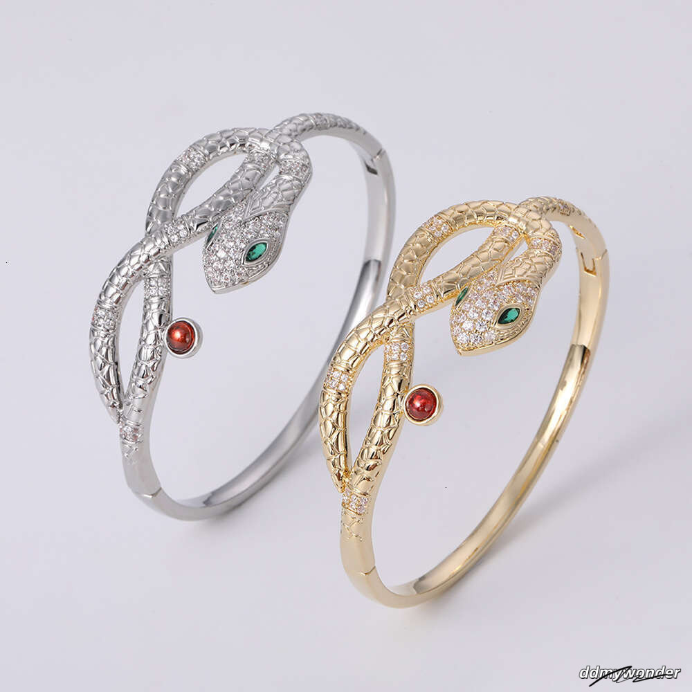 Multi-Layer Multi-Circle Inlaid Zircon Personality Fashion Jewelry Snake Pattern Interwoven Dia Wrap Bracelet ddmywonder ddmywonder ddmywonder