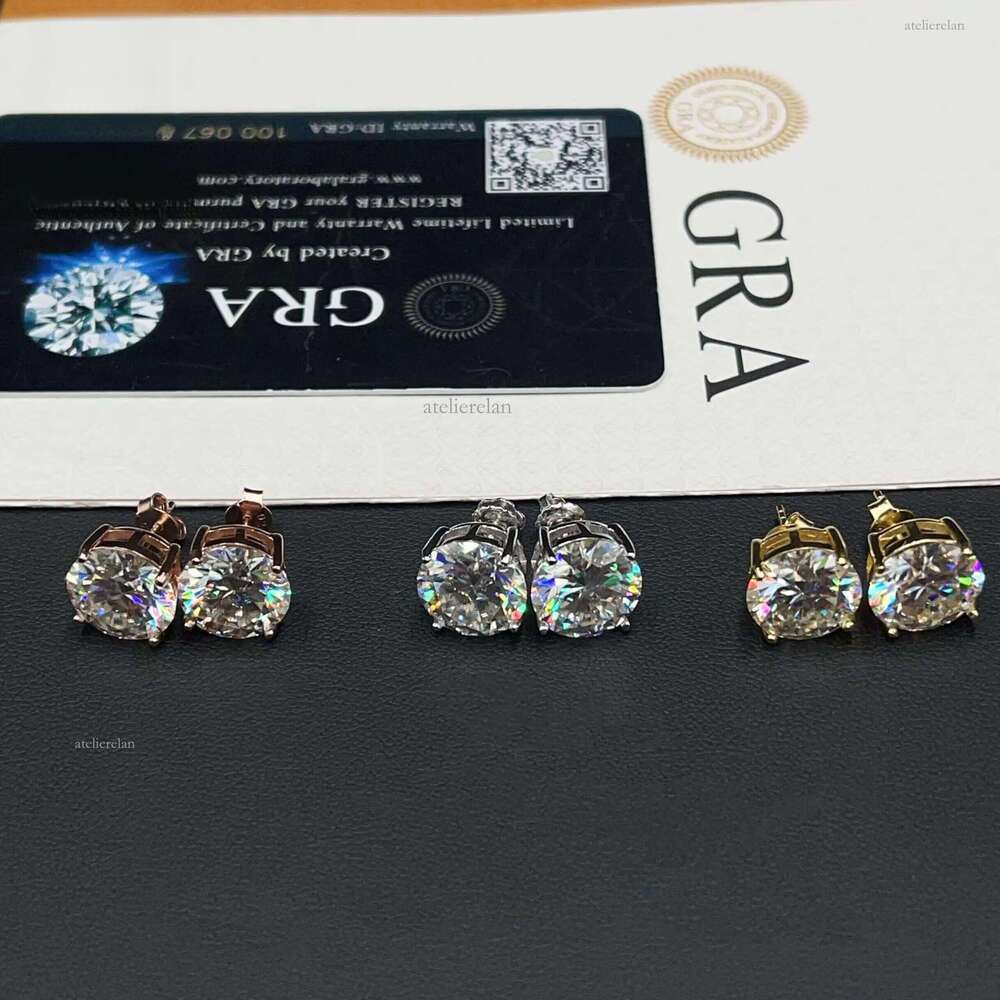 10mm 11mm Fine Jewelry Iced Out Sterling Sier VVS Moissanite Dia Screw Back Stud Earrings