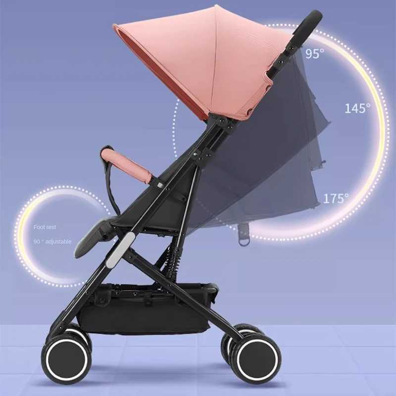 Newborns 04 years old Strollers Can sit and lie Down Onekey Folding Oneway Push Fourwheel Shock Absorber Lightweight Trolley W250910