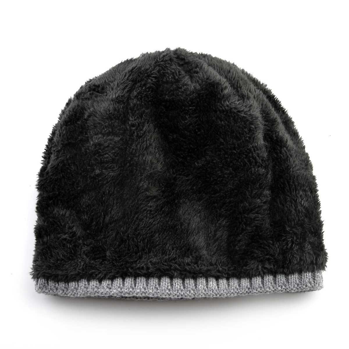 KBAOBEI Winter Warm Beanie Men Knitted Mixed Color Hat Doub Layer Thick Hats Mens Outdoor Ski Hats G250910