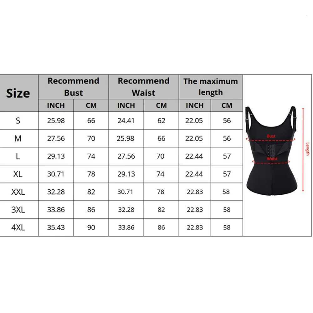 Women Waist Corset Zipper Vest Body Shaper Cincher Shapewear Slimming Belt Sports Girdle Neoprene Sauna Tank Top W250910